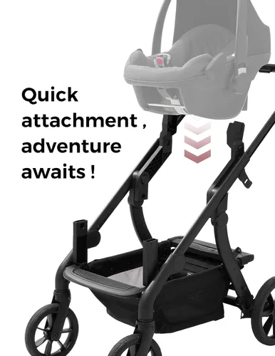 Vista 3 de Adaptadores de asiento de cochecito Momcozy Solo ChangeGo Modelos compatibles para: Joie GEMM, Cybex, Nuna, modelos específicos de Bugaboo