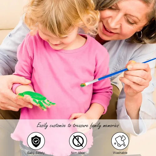 Vista 4 de Kit de Impresiones de Manos Familiares Guanshiya, Marco de Madera para Arte DIY para Noche Familiar, Regalos para Nuevos Padres, Regalos de Negro