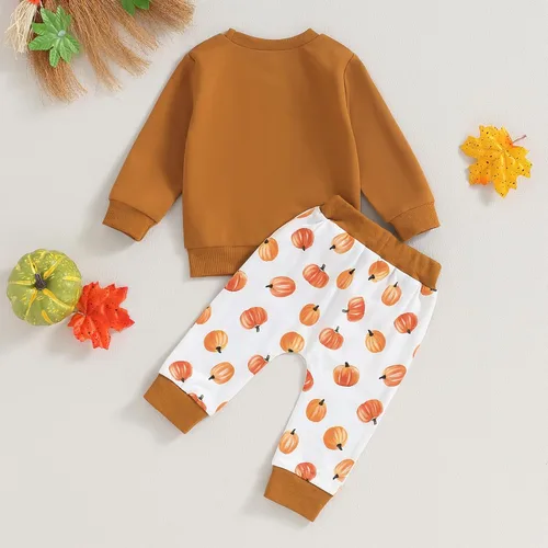 Vista 32 de Karwuiio Conjunto de disfraz de Halloween para bebé, sudadera de manga larga y pantalones para otoño