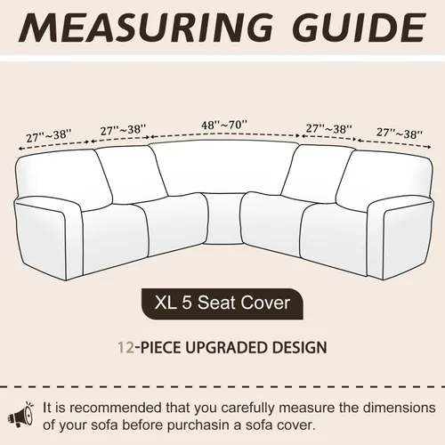 Vista 170 de Arfntevss Fundas de sofá seccional reclinable de terciopelo, Funda de sofá seccional de esquina para sofá reclinable, Funda elástica suave