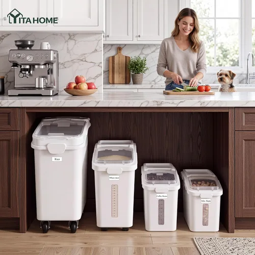 Vista 2 de YITAHOME Contenedor de almacenamiento de alimentos de 4 piezas y Transparente