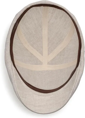 Vista 4 de Sterkowski Ivy Five - Gorra plana de lino 100% natural para hombres y mujeres, súper ligera, 5 paneles sin forro Beige