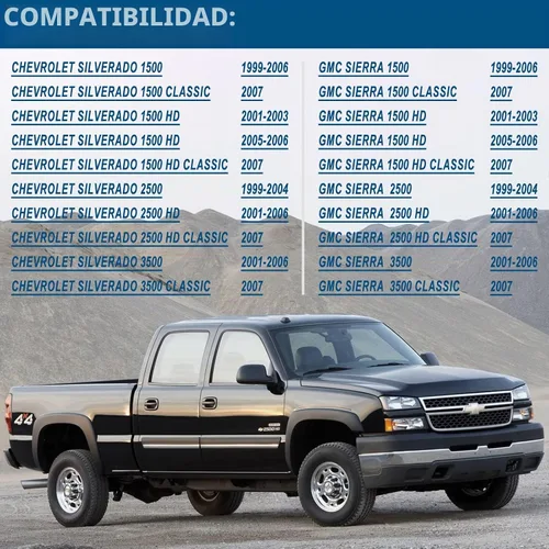 Vista 3 de APPERFiT Pestillo del mango del portón trasero con borde biselado cromado Compatible con Chevrolet Chevy Silverado GMC Sierra 1500 2500 3500 Cromo