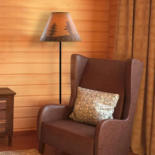 Vista 8 de Catalina Lighting 19910-000 Lámpara de pie rústica para cabaña, lámpara de pie, luz de sala de estar para cabina o hogar, bombilla LED no incluida