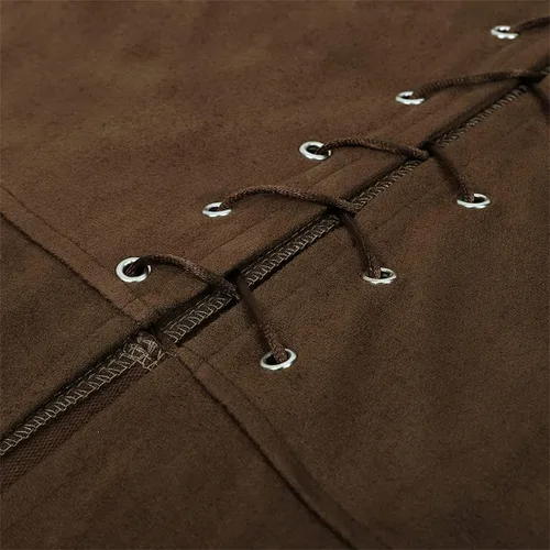 Vista 4 de Haorugut Disfraz de pirata para hombre, chaleco de pirata renacentista para hombre, chaleco medieval