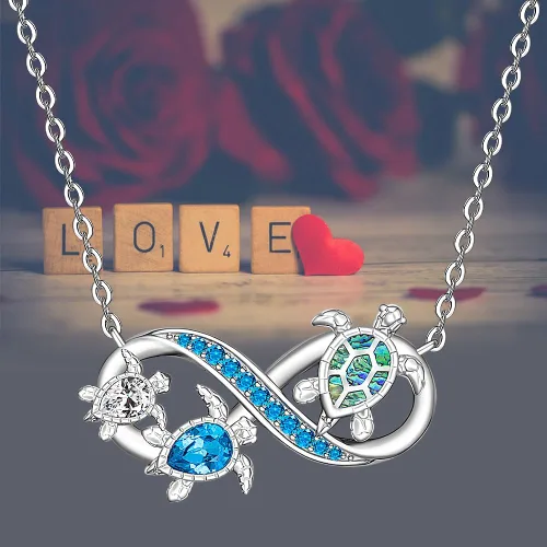Vista 6 de St Patricks Day Shamrock Necklace Pentagram Turtle Necklace Hummingbird Necklaces for Women Sterling Silver Pendant Jewelry Gifts