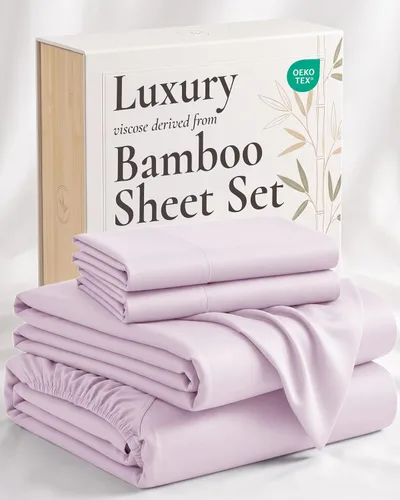 Vista 20 de Hotel Sheets Direct - Juego de sábanas 100% viscosa derivada de bambú tamaño individual - sábanas refrescantes con 1 funda de almohada 01-Blanco