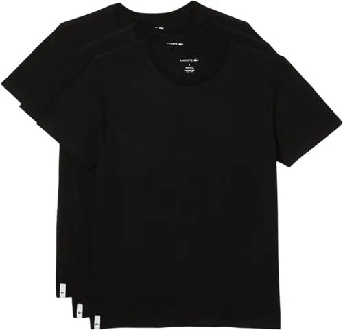 Vista 4 de Lacoste Camiseta de cuello redondo de ajuste regular 100% algodón para hombre, paquete de 3