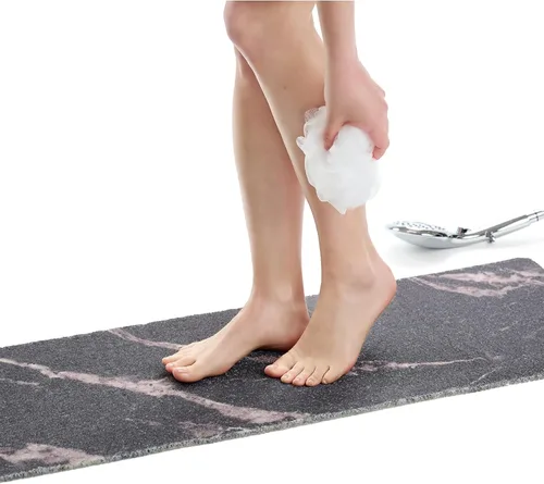Vista 146 de Enkosi Alfombra de ducha antideslizante Loofah para suelos de ducha, bañera, baños, zonas húmedas, alfombrilla de baño acolchada con agujeros