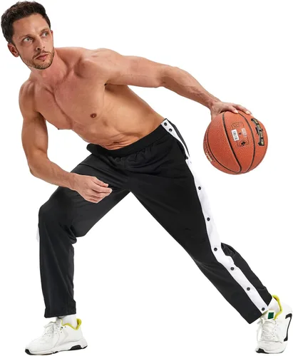 Vista 2 de Pantalones deportivos de baloncesto para hombre, pantalones de baloncesto para entrenamiento, correr, casual, holgados, con bolsillos