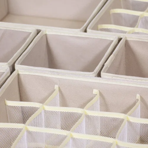 Vista 4 de TENABORT Paquete de 21 organizadores plegables para cajones, caja de almacenamiento de tela, organizador de armario, cómoda, cubo, contenedores