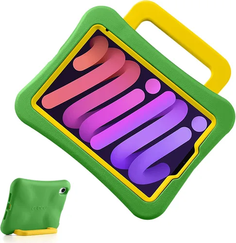 Vista 15 de Funda para Niños para iPad mini 7 (A17 Pro) 2024/iPad Mini6 2021, Peso Ligero Resistente/A Prueba de Golpes/A Prueba de Caídas con Asa/Soporte