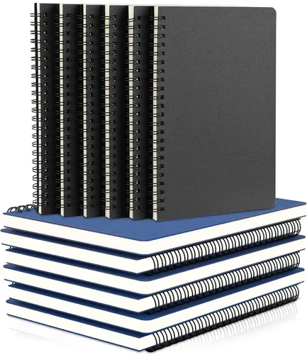 Vista 18 de EUSOAR Cuaderno con rayas en espiral, tamaño A5, paquete de 3 unidades, 5.5 x 8.3 pulgadas, 120 páginas, cuadernos de escritura de viaje, cuaderno