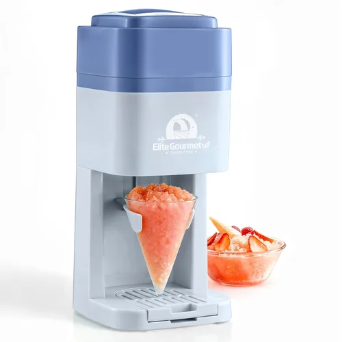 Vista 8 de Elite Gourmet Máquina de hielo y cono de nieve afeitado, ESI2215M, granizados refrescantes, Margaritas, Bebidas Boba, Cono de nieve y soporte