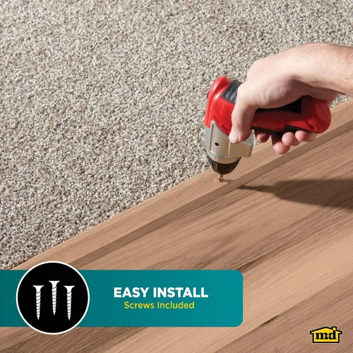 Vista 3 de M-D Building Products 85357 1-7/16 pulg. x 36 pulg. Borde de alfombra de madera dura sin acabado con tornillos Covers Uneven Floor Seams, Prevents