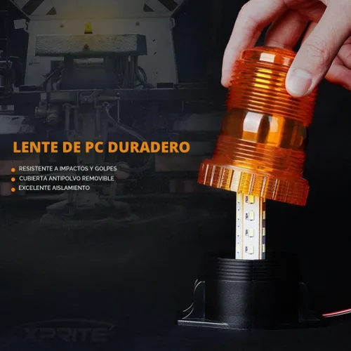 Vista 4 de Luz de emergencia Xprite, luz indicadora, baliza de emergencia intermitente de 30 LED estroboscópica de 15 W, para techo de autobús, camión, auto