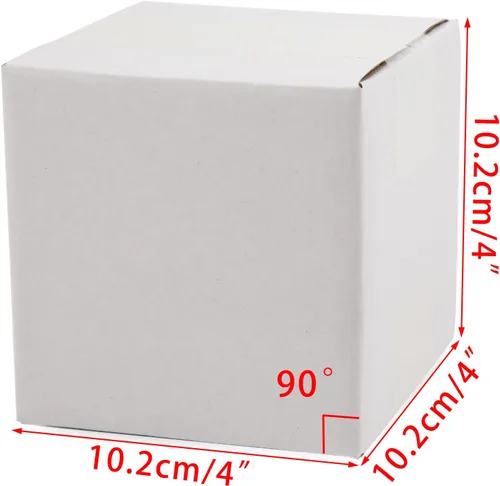 Vista 2 de SUNLPH Cajas de envío blancas de 4 x 4 x 4 pulgadas, cajas pequeñas de cartón corrugado, paquete de 25