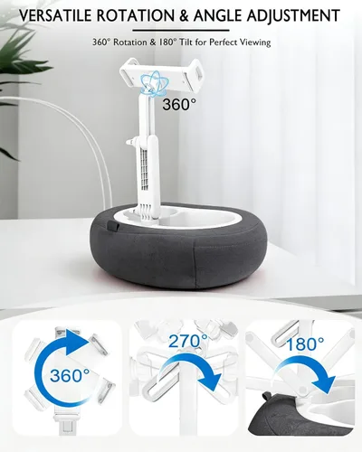Vista 5 de Miledi Soporte para Tablet en Forma de Almohada, Compatible con Kindle de 4.7"-12.9", iPad, Teléfono/Tableta, Soporte Giratório de 360° para Cama