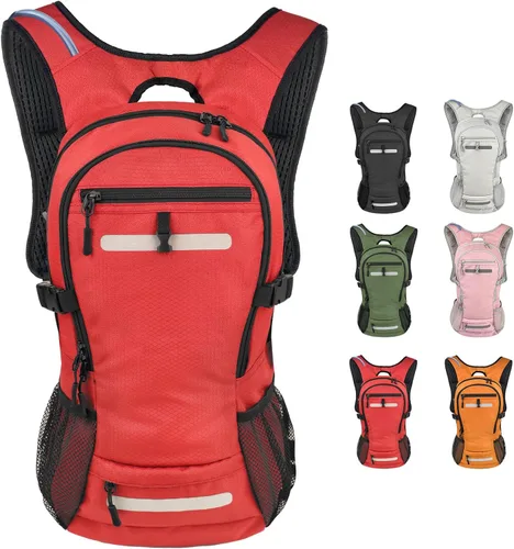 Vista 12 de Zavothy Mochila de senderismo multiusos de 18 litros con bolsa de agua de 3 L, mochila de hidratación duradera con compartimento aislado