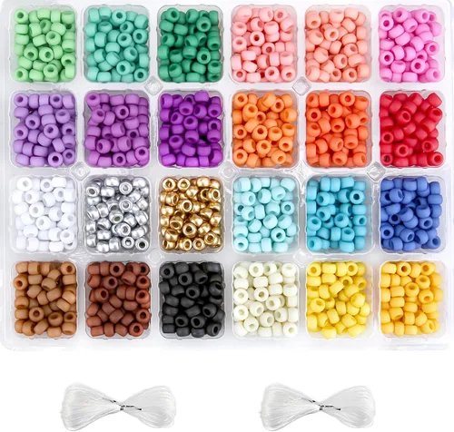 Vista 7 de Kit de Pulseras de Abalorios Pony de Greentime, Juego de Abalorios Rainbow Kandi Rave de 9mm para Pulseras de Amistad, Elaboración de Collares
