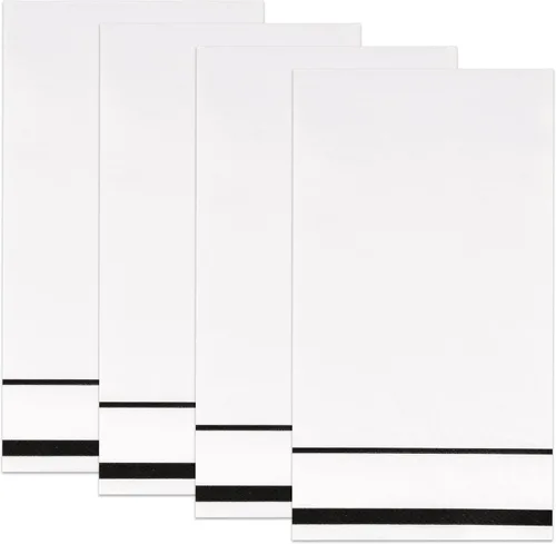 Vista 7 de Gift Boutique Paquete de 100 Servilletas de Invitados Forradas con Ribete Negro de Papel Desechable Elegante Servilleta de Mano para Cena Baño Boda