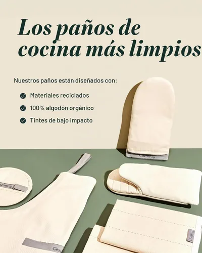 Vista 6 de Caraway Delantal, delantal 100% algodón orgánico Crema