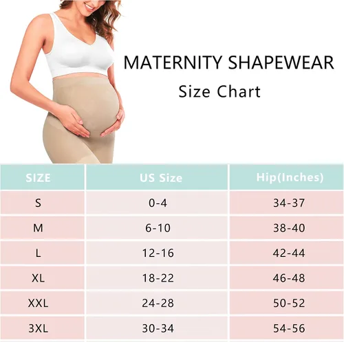 Vista 6 de Ropa moldeadora de maternidad de alta calidad "Baby Bump", ropa interior de embarazo de cintura alta a medio muslo que evita rozaduras, soporte