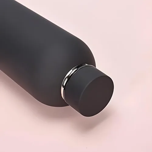 Vista 5 de Botella de agua deportiva de boca estrecha aislada de acero inoxidable de 17 onzas, frasco de vacío con forma de cola de doble pared