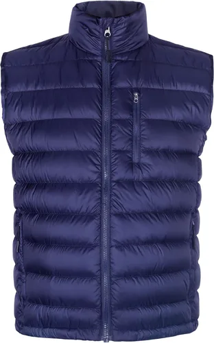 Vista 9 de Bakery Chaleco de plumón ligero plegable para hombre, chaleco acolchado con cuello alto, chaleco con cremallera, chaqueta sin mangas