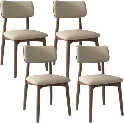 Vista 39 de YVYKFZD Solid Wood Dining Chairs, Kitchen Chairs Set with Curved Backrest, Leather Upholstered Dining Room Chair, Armless Living Room Chair, for