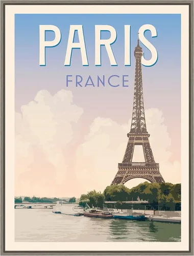 Vista 19 de Amanti Art Framed Canvas Wall Art 24x18 Retro Style Travel Poster III by Victoria Barnes, Framed Wall Art Canvas, Cityscapes Artwork, Traditional