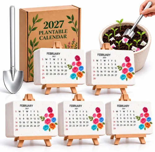 Vista 11 de Plantable Seed Calendar 2027 with Stand and Mini Shovel (1)