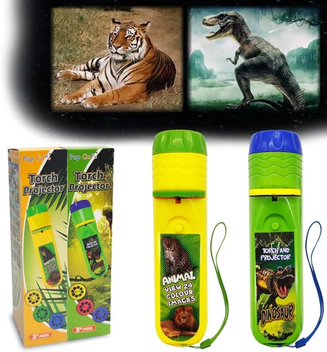 Vista 18 de Pup Go Linterna proyector de animales para niños a partir de 3 años, 3 discos 24 imágenes, juguetes de animales de safari para niños y niñas
