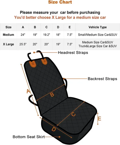 Vista 2 de Fundas de Asiento Delantero de Coche para Perros Fundas de Asiento de Silla de Capitán Funda de Asiento de Coche para Mascotas Protector de Asiento