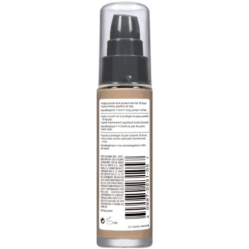 Vista 7 de Almay Base líquida, color verdaderamente duradero, acabado natural de larga duración, vitamina E y extracto de limón, hipoalergénico, libre de 240