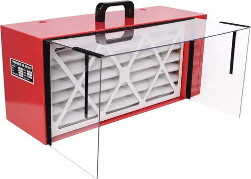 Vista 7 de LuckyNote Colector de polvo portátil de mesa, flujo de aire máximo de 725 CFM; cada ventilador funciona con un motor de velocidad variable de 110 V