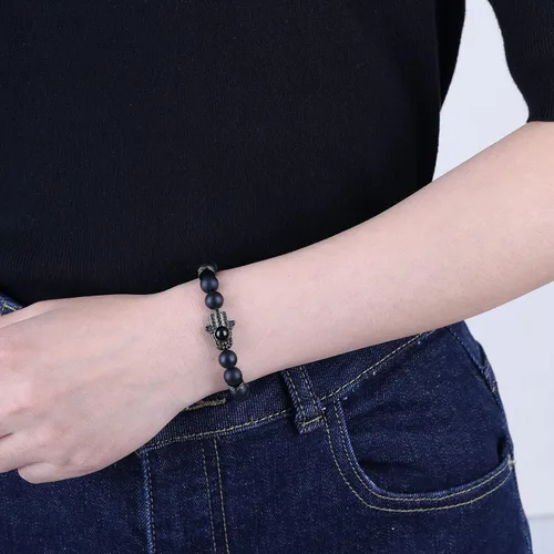 Vista 3 de COAI Pulsera de mano Hamsa, pulsera de protección contra el mal de ojo para hombres y mujeres