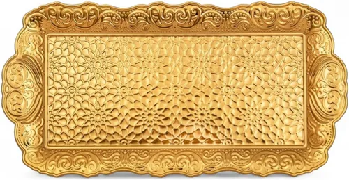 Vista 13 de Alisveristime Bandeja pequeña de metal ornamentado para servir – Bandeja decorativa con motivo otomano (14.2 x 7.1 pulgadas, 10.8 onzas)