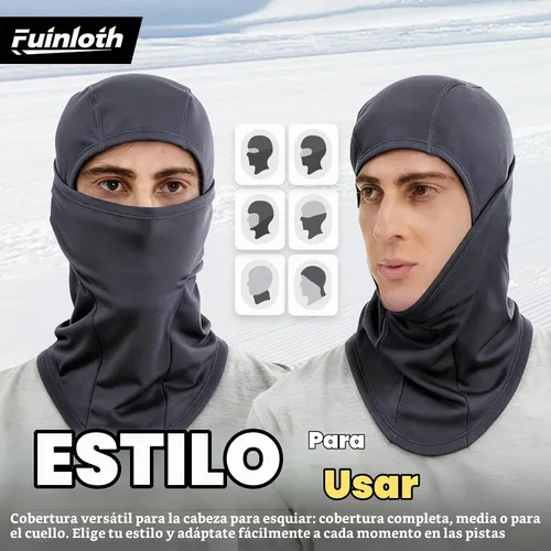 Vista 6 de Fuinloth Pasamontañas de Esquí Balaclava Pro, Pasamontañas a Prueba de Viento Térmico para Climas Fríos, Motocicleta para Hombres/Mujeres