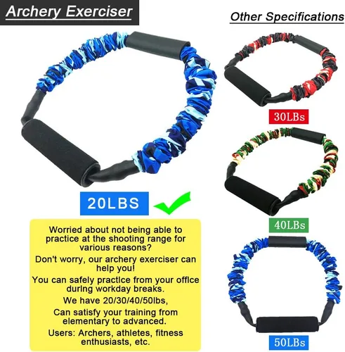 Vista 5 de FOSER Banda de tiro con arco abierto Entrenador de resistencia de brazo Entrenamiento de fuerza de brazo Tensor de entrenamiento de arco Máquina