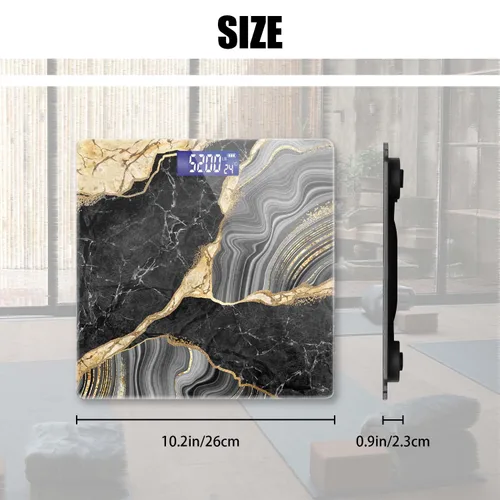 Vista 2 de Báscula digital para peso corporal, báscula de baño, báscula personalizada para peso corporal, 400 libras con gran pantalla retroiluminada, fácil
