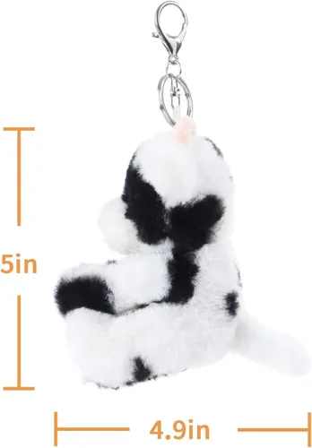Vista 2 de Apricot Lamb Cute Toys - Llavero de peluche clásico de ternero de vaca para bolsa de niños, bolso, mochila y bolso (5 pulgadas)