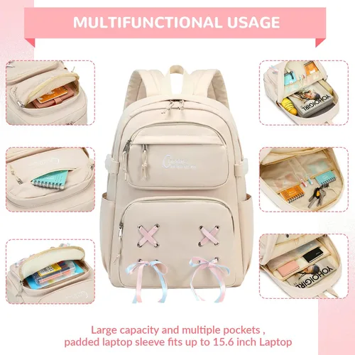 Vista 5 de Mochila de viaje casual para adolescentes y niñas
