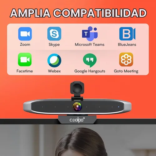Vista 8 de COOLPO Cámara web 4K para videoconferencia, para transmisión de videoconferencias