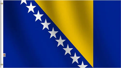 Vista 8 de Bandera argentina de 3 x 5 pies, grande, poliéster 100D en ambos lados para exteriores e interiores moderados, ojales de latón con cabecera de lona