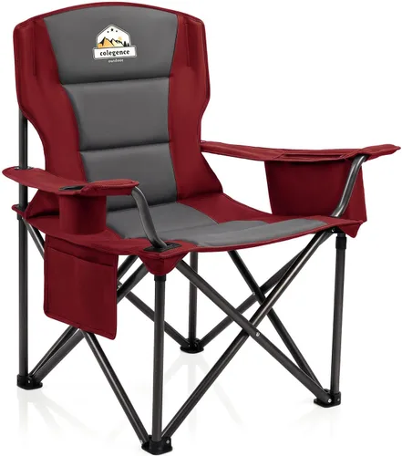 Vista 14 de Sillas de campamento de gran tamaño, paquete de 2 – Silla de campamento plegable resistente de 450 libras, sillas plegables para exteriores anchas