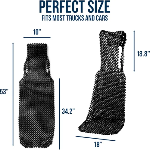 Vista 6 de ZONETECH Funda de asiento con cuentas para refrigeración, cojín de masaje, asiento de automóvil, cuentas de madera natural para semircamión