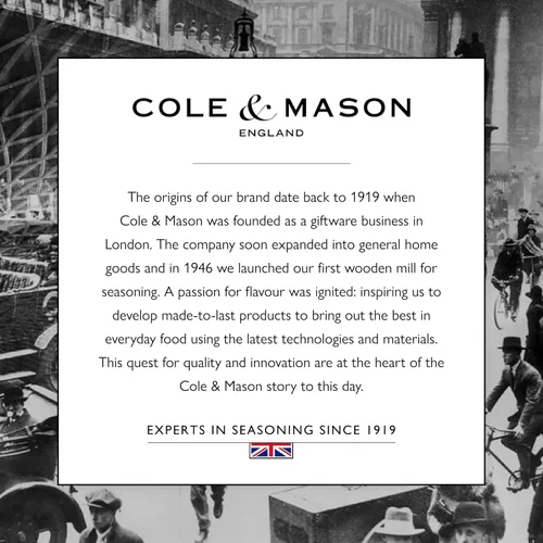 Vista 8 de Cole & Mason London - Molinillo de especias recargable, accesorio de cocina y hogar, molinillo de sal de mesa, molino de sal con mecanismo de Madera