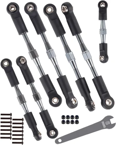 Vista 9 de Tensores de aluminio Camber Links Upgrades Part para 1/10 Slash 2WD/Stampede 2WD/Rustler 2WD/Bandit 2WD, tensores de aleación Camber Links Hops Up
