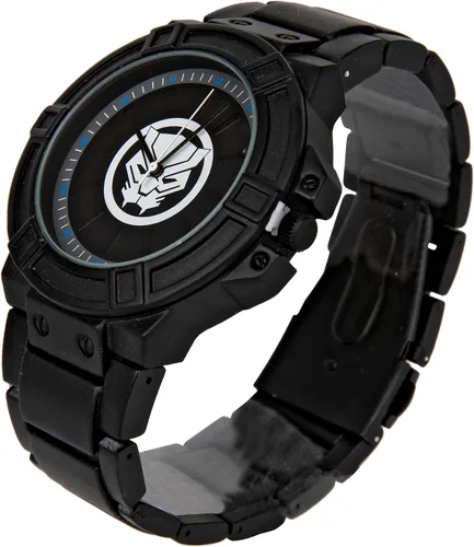 Vista 2 de Marvel Black Panther Symbol Watch Face with Black Metal Band